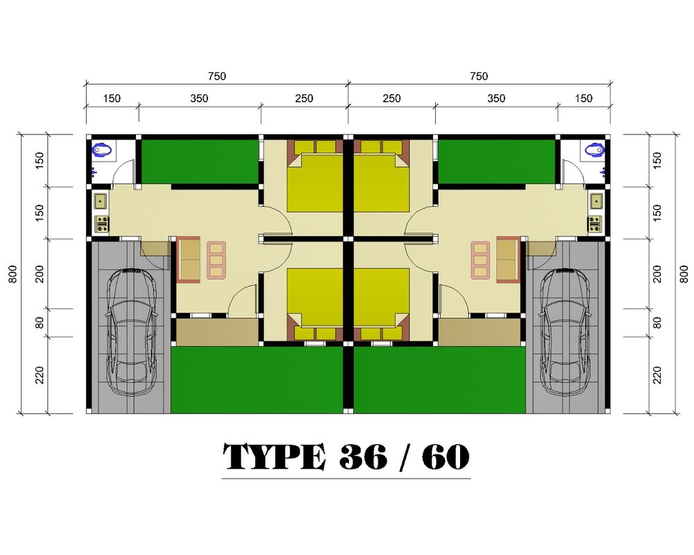 Layout Tipe 36/60 (subsidi)