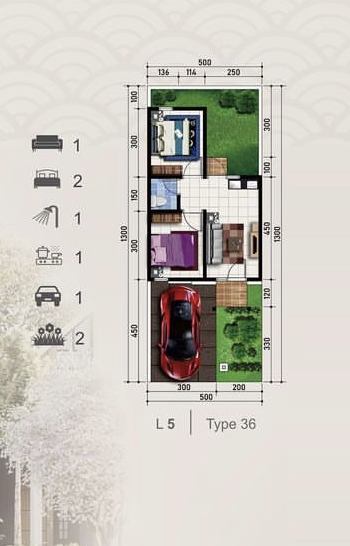 Layout Tipe 36 (Cluster Osaka Tahap 2